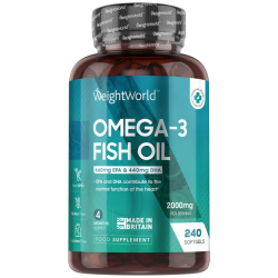 Olej rybny Omega 3 | 240 sztuk | Suplementy dla serca, mzgu, skry i oczu
