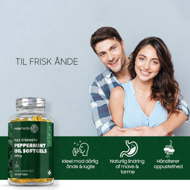 Pebermynteolie | 3 x 365 stk | Tilskud mod drlig nde