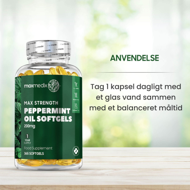 Pebermynteolie | 3 x 365 stk | Tilskud mod drlig nde