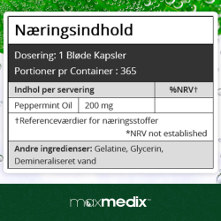 Pebermynteolie | 3 x 365 stk | Tilskud mod drlig nde