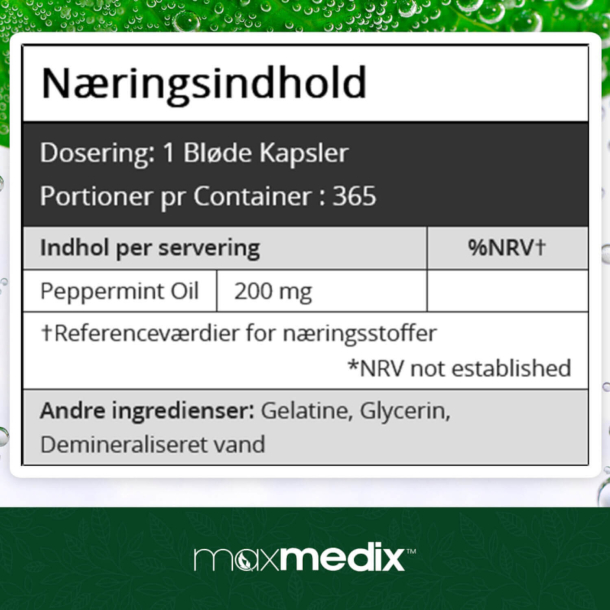 Pebermynteolie | 3 x 365 stk | Tilskud mod drlig nde