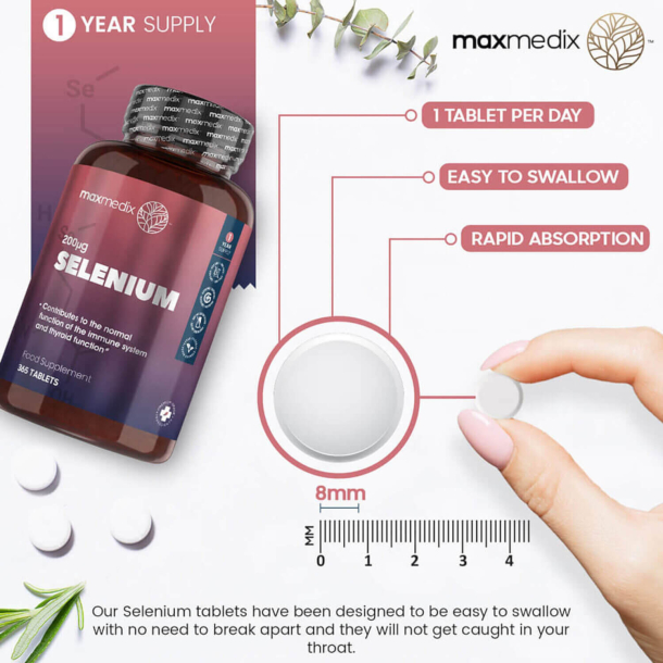 Selen | 365 Tabletter | Kosttilskud til Hr og Negle