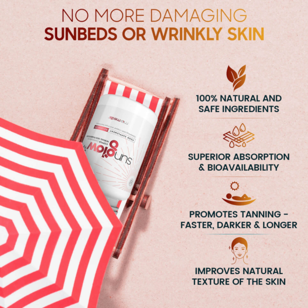 Sunglow Solbrun | 120 stk | Melanin tabletter med Betacaroten