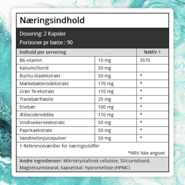 Water Away | 180 kapsler | Naturligt vanddrivende kosttilskud