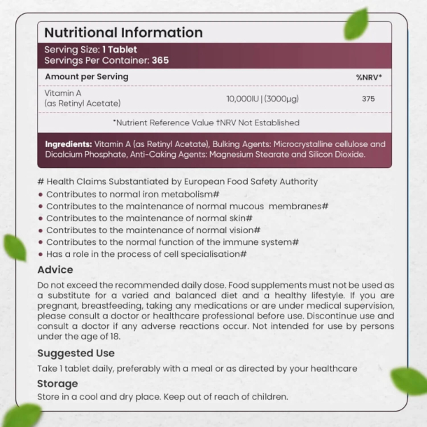 Witamina A | 365 sztuk | Dla normalnego widzenia i obrony immunologicznej