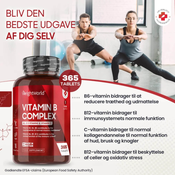 B-Vitamin Complex | 365 tabletter | Immunforsvar og energi