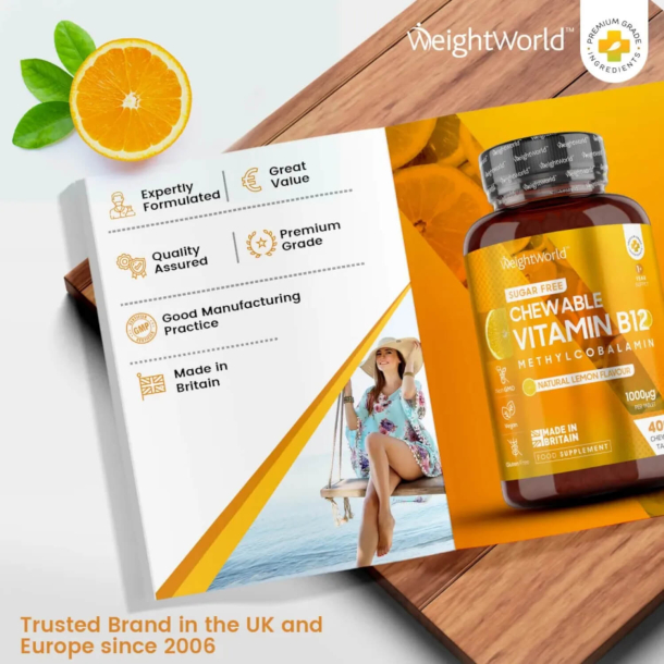 B12-vitamin Tyggetabletter | 3 x 400 stk | Citronsmag