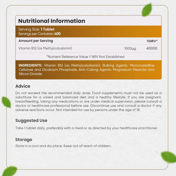 B12-Vitamin | 450 stk | 1000 mcg