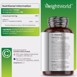 E-vitamin | 180 SoftGels | Hjstyrke tilskud