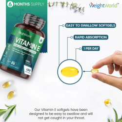 E-vitamin | 180 SoftGels | Hjstyrke tilskud