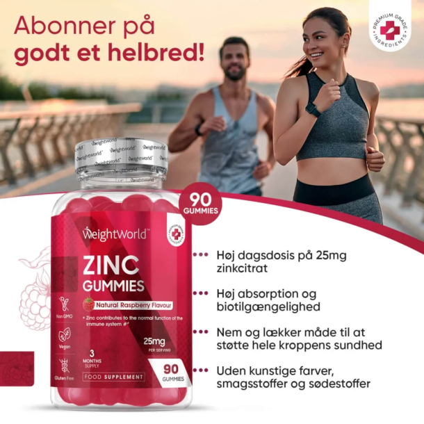 Zink Gummies | 90 stk | Sttte til stofskifte, inflammation &amp; appetit