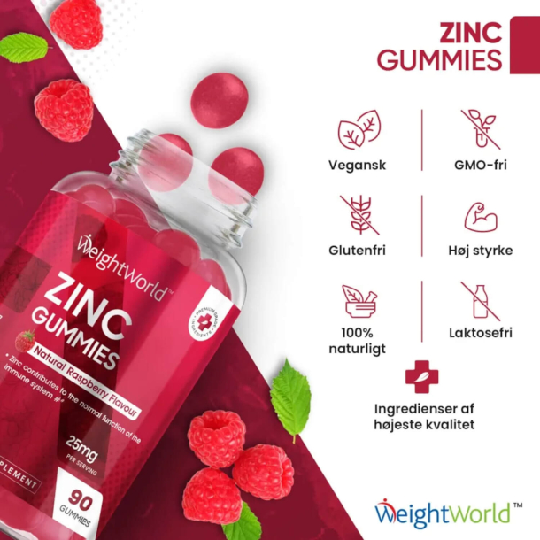 Zink Gummies | 90 stk | Sttte til stofskifte, inflammation &amp; appetit